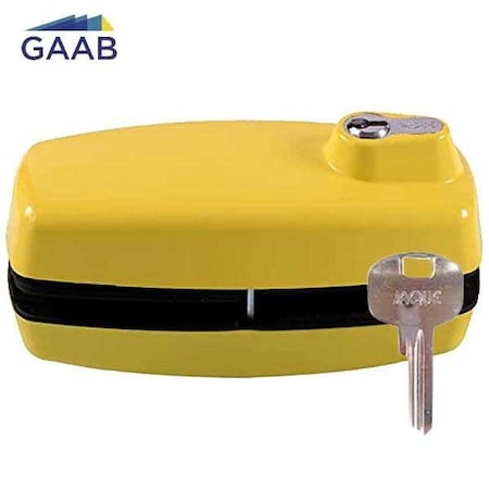 Gaab TEMPERED GLASS DOOR LOCK - ORDINARY KEY YELLOW GAB-T180-05